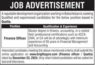 Development Organization, Quetta 2025 jobs
