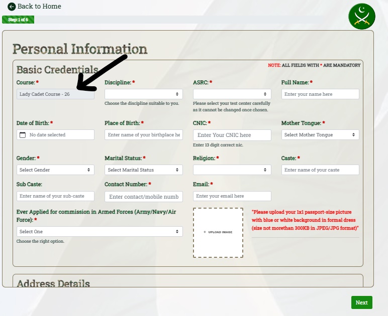 Steps to apply online for LLC-26